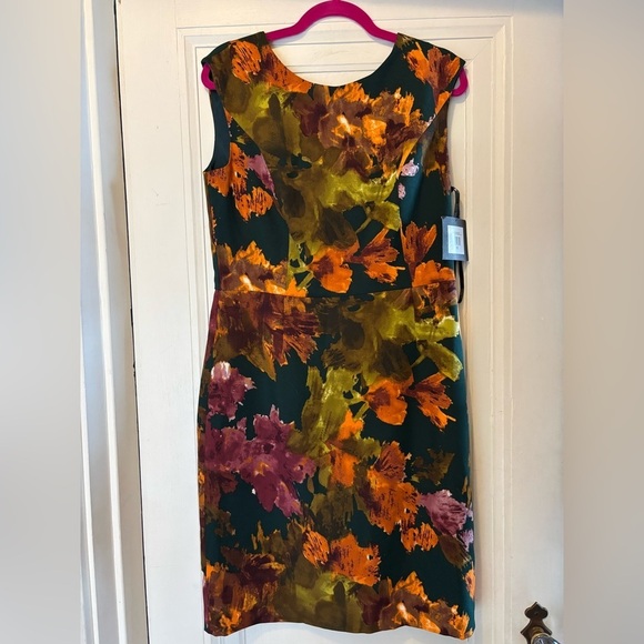 Dark Florals Sleeveless Dress Ellen Tracy 12 - Picture 1 of 3